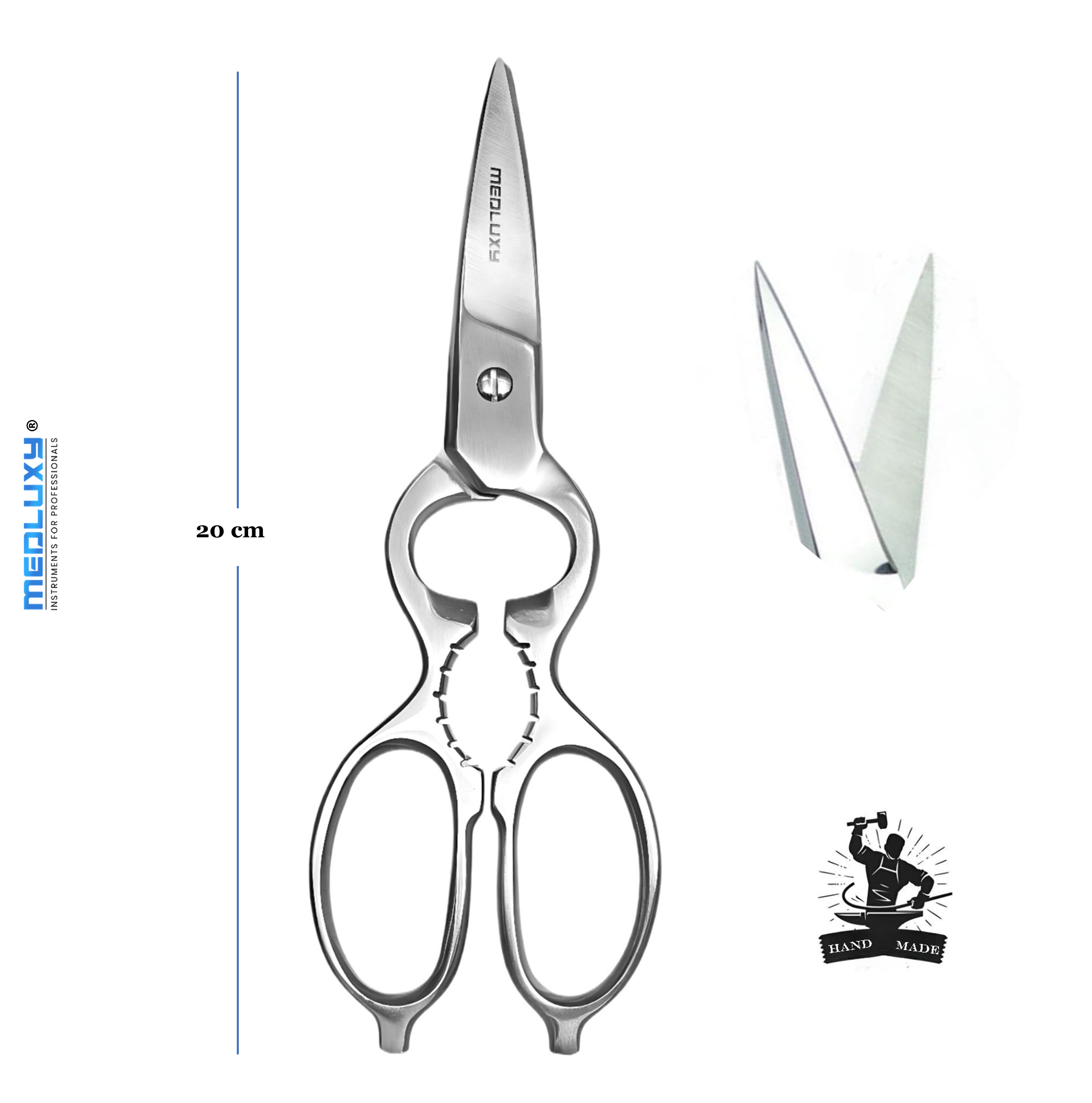 Medluxy - Keukenschaar - 20 cm - RVS - Robuust - MK0017
